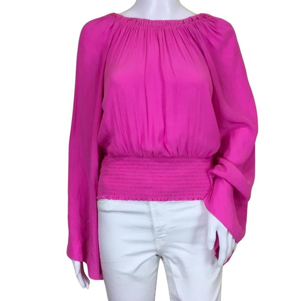 Pre-Owned Ramy Brook Women's Blouse Top Long Bell Sleeves Pink Sz 4